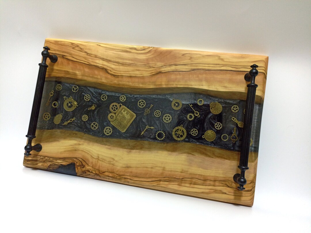 Epoxy Resin & Olive Wood Serving Tray /charcuterie Tray / Cheese Board