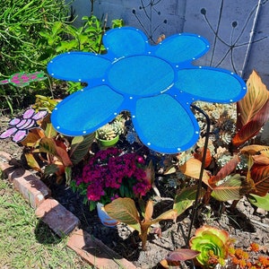 Blue Flower Plant Shade: 24&quot; Umbrella with 40&quot; Rod