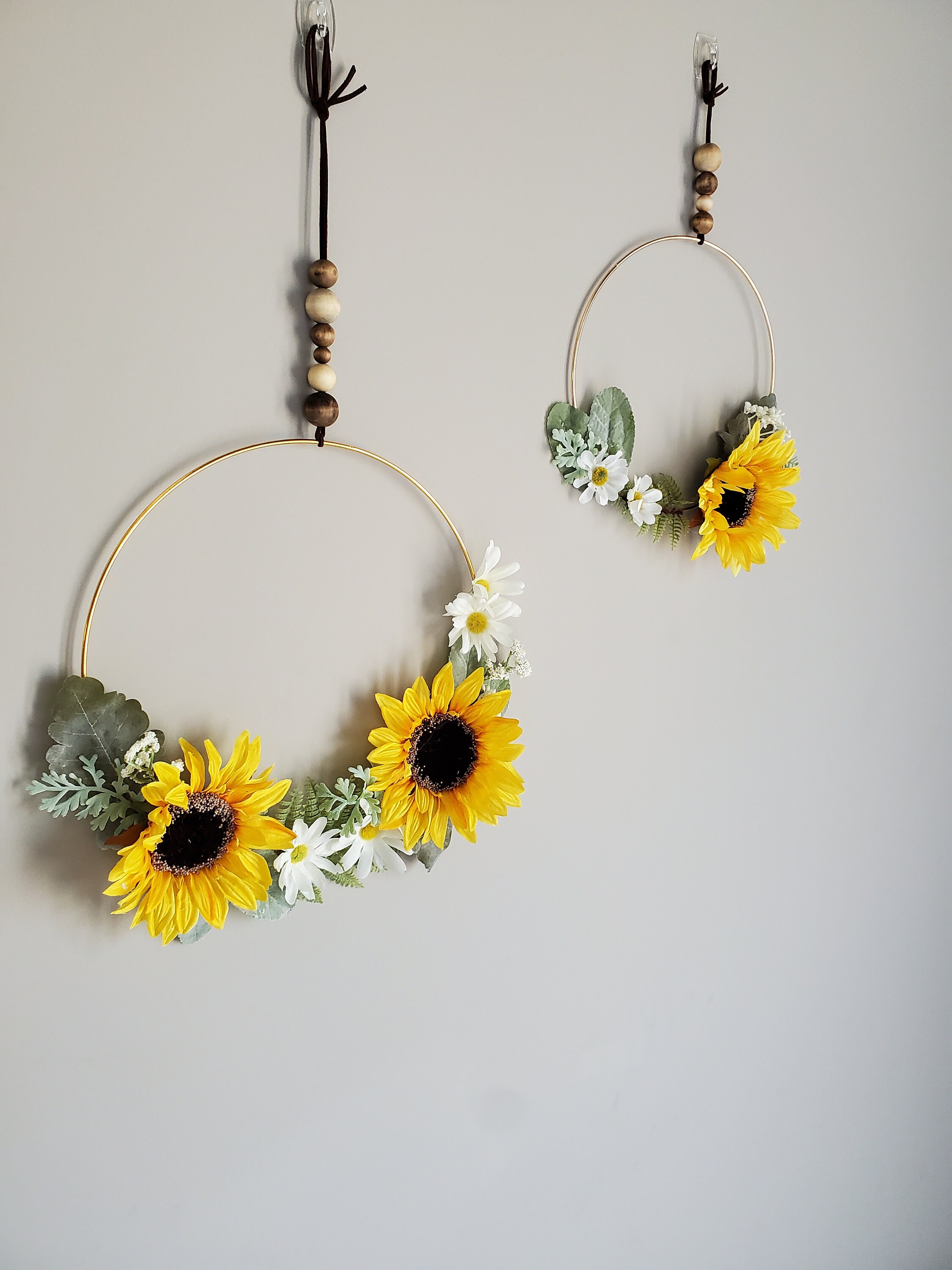 Ring wreath gold ring wreath farmhouse decor sunflower Etsy