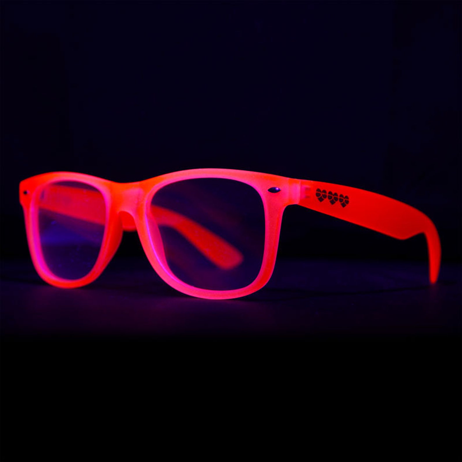 Diffraction Glasses Glow In The Dark Pink Frame Eye Love Etsy