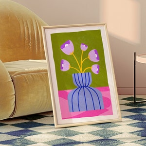 Bloemenmarktprint: pastelkleurige wilde bloemenkunst (digitale download) afbeelding 3
