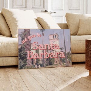 Affiche de voyage à Santa Barbara : Californie, photo d'art (téléchargement numérique) image 3