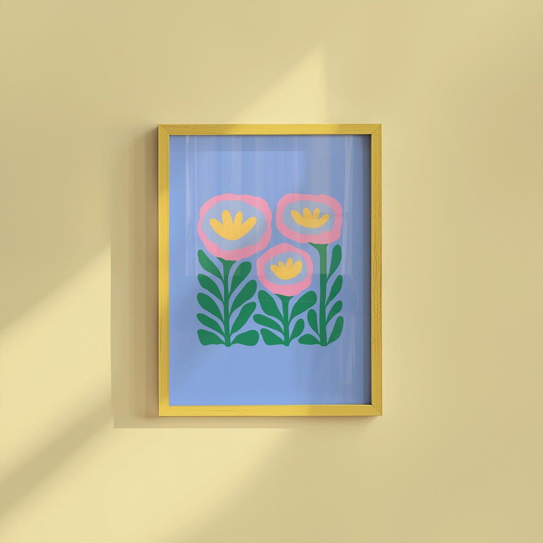 BOOTLEG CD 花柄アートワーク 抽象的な花柄プリント：レトロなマティス風ウォールアート（デジタル