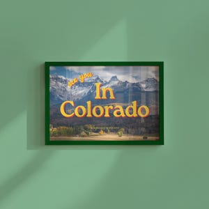 Digital Art Prints, See you in Colorado, Retro Colorado Prints, Colorado Poster, Colorado Art, Trendy Art Print, Colorado Postcard Art