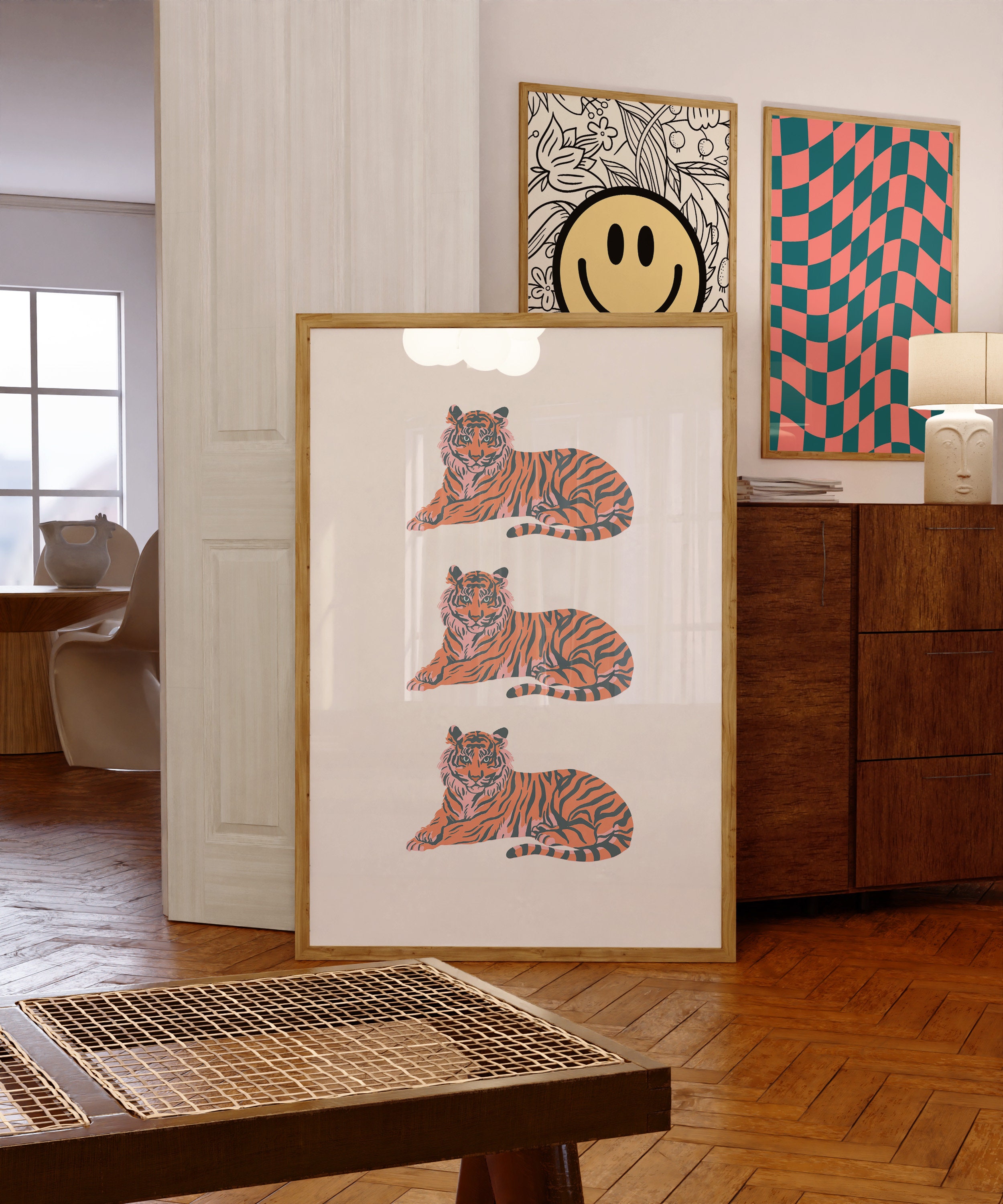Printful Abstract Tiger Full Hoodie