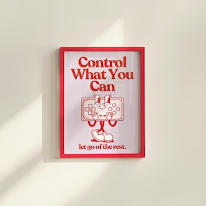 Retro Mental Health Print, Things You Can Control, Therapy Office Decor, Counseling Wall Art, Digital Download