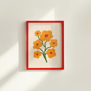 花束、花のアート、シンプルな花のアート、花の装飾、カラフルなプリント、女の子の寝室、ギフトのアイデア、インスピレーションを与えるアート、ミニマリストアート