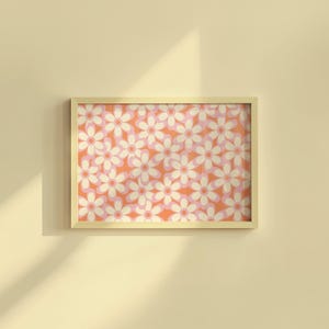 Retro Flower-Digital Print-Wall Print-Retro Art-Floral Art-Trendy Girly Print Art-70s Print-Downloadable Art-Pink Art Print-Flower Poster