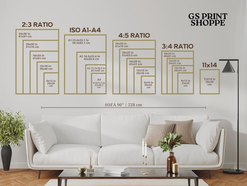 a living room with a white couch and coffee table