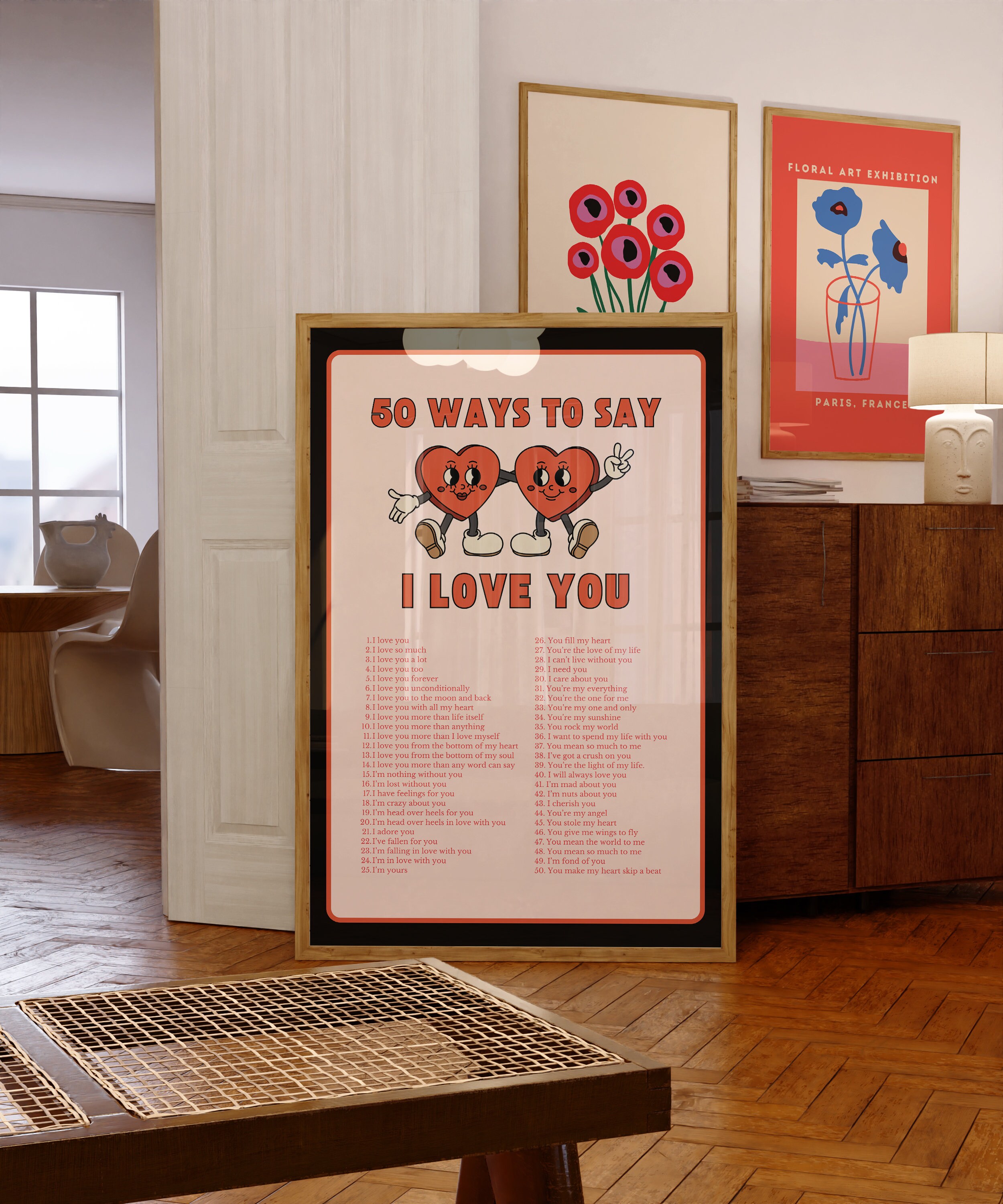 Quote Wall Print, 50 Ways to Say I Love You, Digital Download Art,  Friendship Art, Retro Wall Decor, Downloadable Print, Encouragement Art -  Etsy