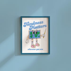 Kindness Matters Print: Retro Positivity Decor (Digital Download)