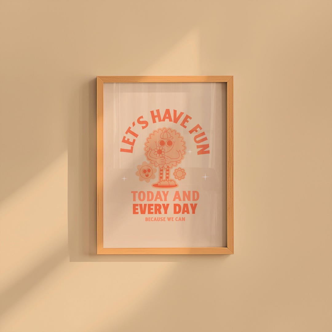 Classroom Poster: Let's Have Fun Design - Pink and Orange Art - Etsy