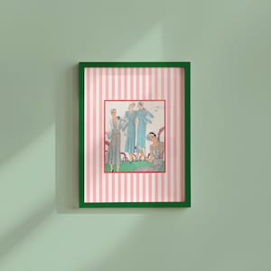 dziewczęca sztuka ścienna, wystrój vintage, różowa ilustracja artystyczna, francuski wydruk artystyczny, wystrój łazienki, wydruk artystyczny mody, plakat mody, różowe wydruki artystyczne