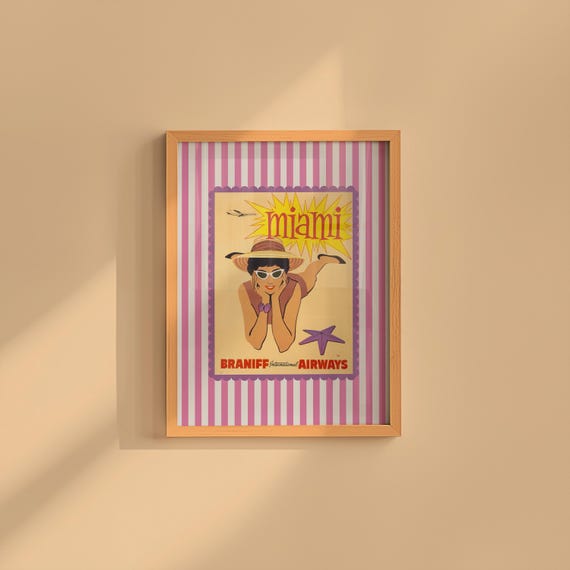 Retro Miami Art Print: Trendy Florida Travel Poster (Digital Download)