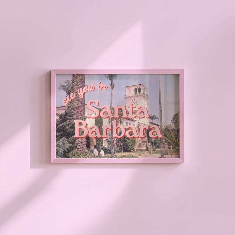 Affiche de voyage à Santa Barbara : Californie, photo d'art (téléchargement numérique) image 1