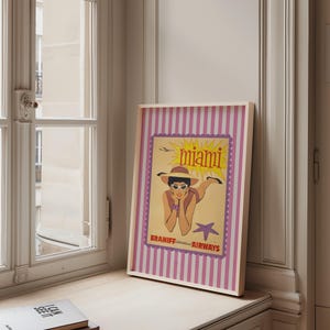 Miami Posters, Miami Art Print, Retro Miami Poster, Trendy Miami Art, Florida Print, Miami Decor, Miami Postcard Art Print, GS Print Shoppe