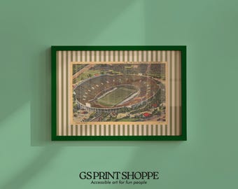 Impresión del Rose Bowl Football - Arte mural vintage de estadio universitario