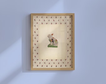 Muurkunstdruk konijn: vintage stijl uit het midden van de eeuw - decoratie kinderkamer