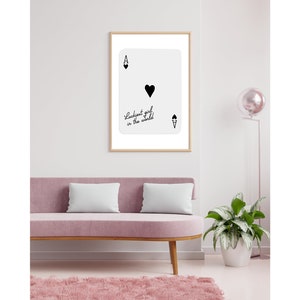 Ace of Hearts,Lucky Girl Quote,Retro Card Posters,Lucky Girl Syndrome Art,Trendy Wall Art,Aesthetic Print,Dorm Art,Ace of Hearts Art image 5