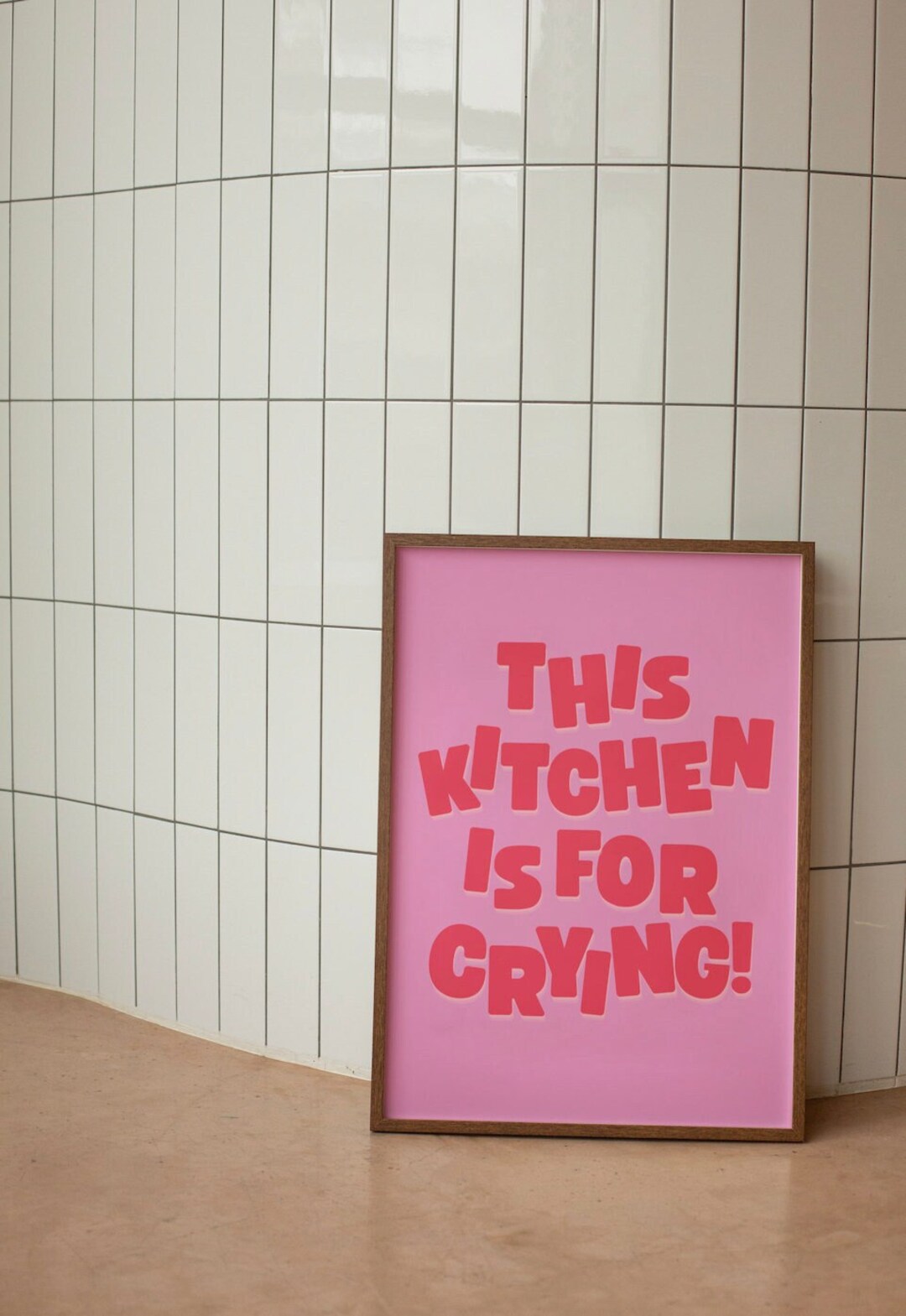 Pink Kitchen Print,typography Art Poster,vintage Pink Art, Pink Red Art ...