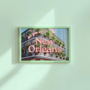Impresión artística de Nueva Orleans, póster de Nueva Orleans, arte de Nueva Orleans, póster de Nueva Orleans, póster de viaje, despedida de soltera de Nueva Orleans, descarga digital de arte de Nueva Orleans