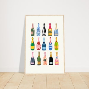 FRAMED Trendy Champagne Poster, Premium Matte Paper Wooden Framed Poster