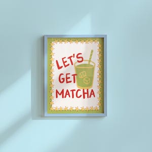 Matcha Latte Print: Vintage Kitchen Cafe Poster (Digital Download)