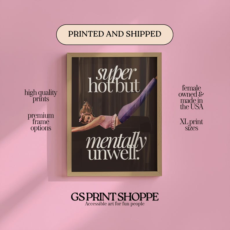 Vertical Art Print Super Hot Mentally Unwell image 1
