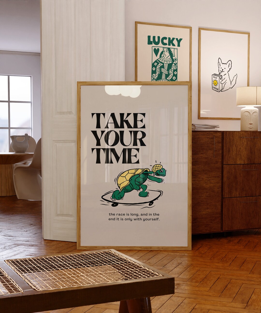 Take Your Time Art-digital Prints-retro Art Decor-cute Cartoon Art