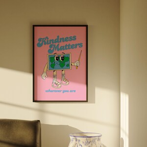 Kindness Matters Art Print: Retro Classroom Poster with Positivity image 5