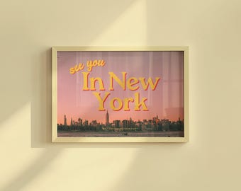 New York Art, New York Print, New York Apartment Art, NYC art print, gs print shoppe, NYC posters, new york city decor, sunset art print