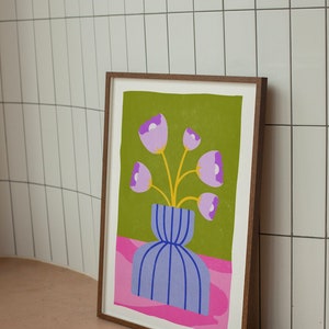Bloemenmarktprint: pastelkleurige wilde bloemenkunst (digitale download) afbeelding 6