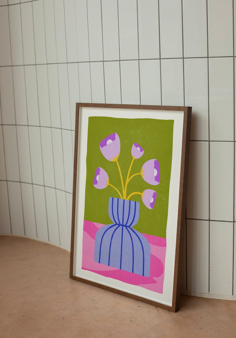 Bloemenmarktprint: pastelkleurige wilde bloemenkunst (digitale download) afbeelding 6