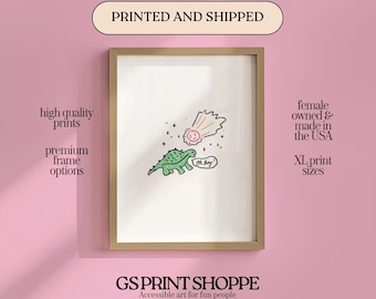 Funny Dino Art Print, Vertical Style (Matte Paper or Framed)