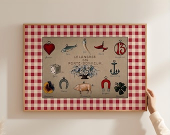 ⌘ Porte-Bonheur ⌘ Vintage French Porte Bonheur Art Print - Lucky Charm Digital