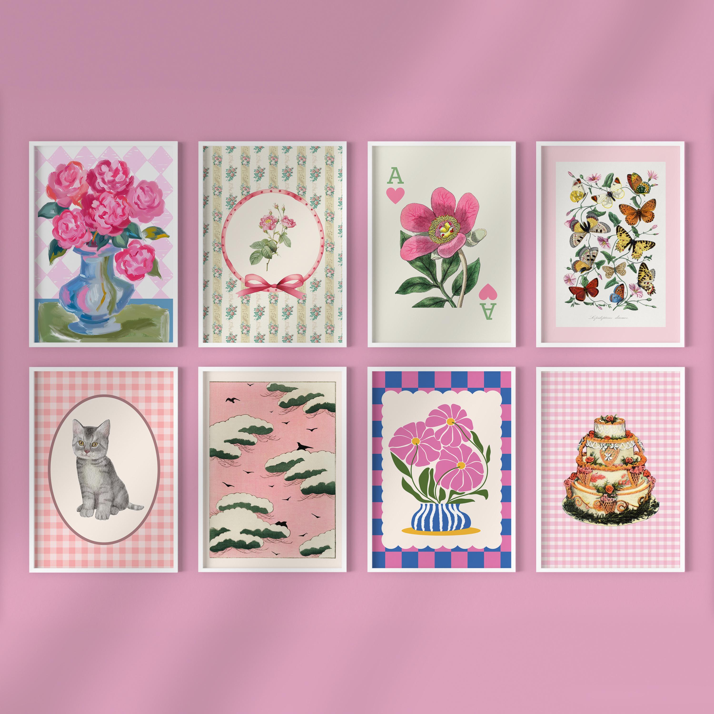 Eklektische florale Kunstdrucke: 8er-Set (Digitaler Download)