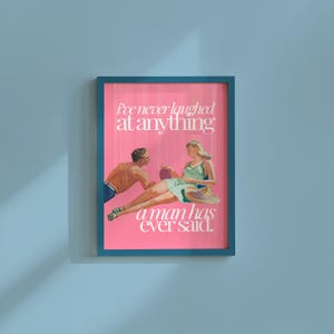 Wall Art Print, Pink Aesthetic Art, Apartment Art, Feminist Art, Living Room Decor, Retro Funny Women Art, gs print shoppe