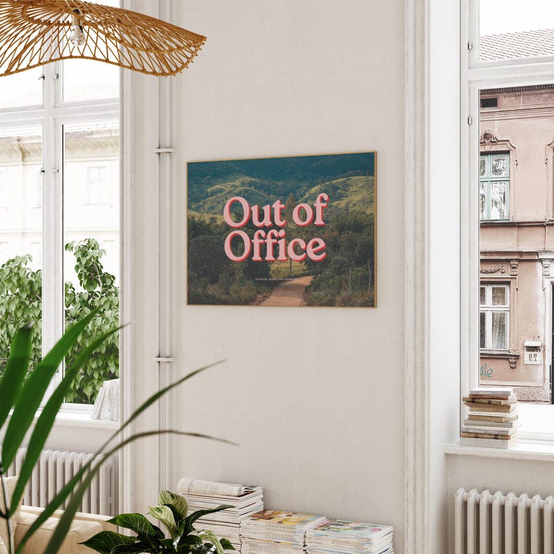 Retro Foto Print: Out of Office, Pink, körniger Stil - Digital Download Bild 5