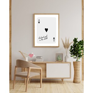 Ace of Hearts,Lucky Girl Quote,Retro Card Posters,Lucky Girl Syndrome Art,Trendy Wall Art,Aesthetic Print,Dorm Art,Ace of Hearts Art image 3