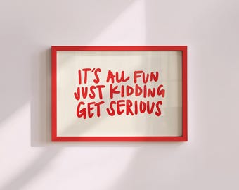 Retro Wall Art Print: Fun and Games Typography - Digital Download