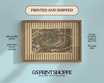 Impresión del estadio Rose Bowl: arte de fútbol retro (con o sin marco)
