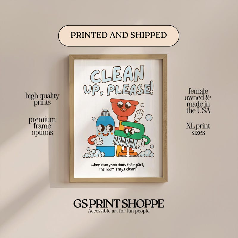 Printable Clean up Signs - Etsy