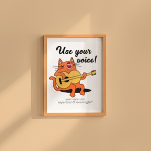 Schulkunst, Inklusivität Digitaldruck, sofortiger Download, Computer Kunst, Verwenden Sie Ihre Stimme Kunst, Retro Cartoon Kunstdruck, Klassenzimmer Poster
