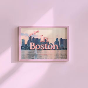 Grainy Retro Print,Digital Art Prints,See you in Boston,Retro Photograph Prints,Retro Photo Art Print,Preppy Art,Trendy Art Print