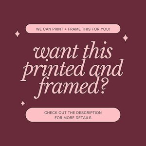 a red background with a white text that reads, we can print this for you