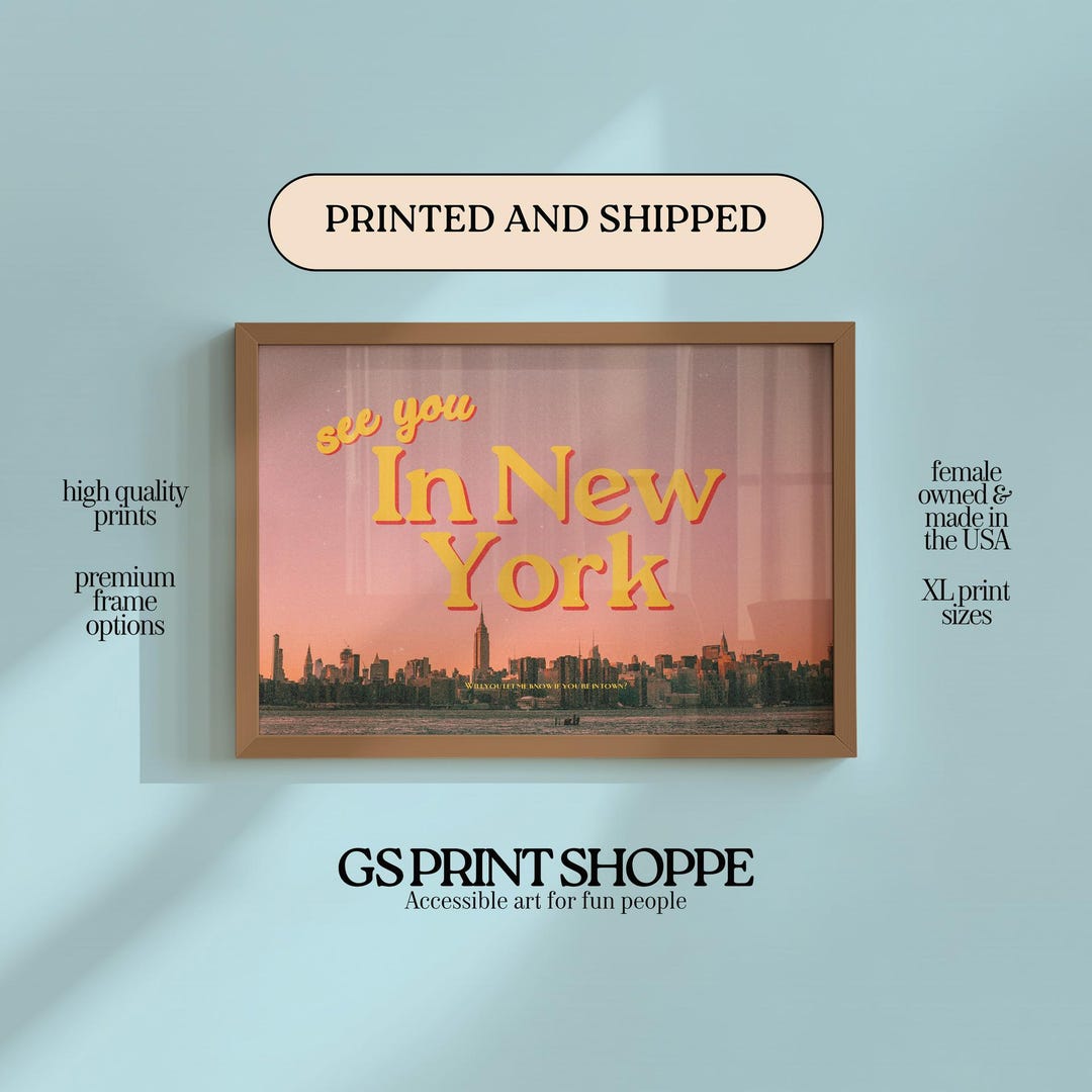 New York City Skyline Print - Matte Paper or Framed Wall Decor - Etsy