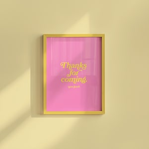 Vielen Dank für Ihr Kommen-Digitale Drucke-Wand Kunst Druck-Typografie Kunst-Herunterladbare Druck-Bar Kunstdrucke-Wohnzimmer Dekor-Lustige Wand Kunst-Helle Kunst
