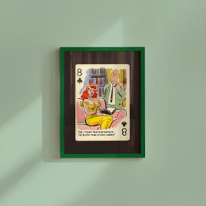 Arte de parede em quadrinhos, arte de parede engraçada, impressão de cartas de baralho, arte feminista, impressão de arte retrô, cartas de baralho vintage, arte de desenho animado feminino, arte de apartamento