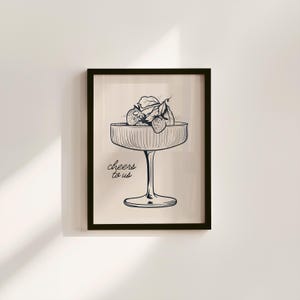 Retro Kitchen Print: Cheers to Us Cocktail Art (Digital Download) image 1