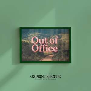 Retro Foto Print: Out of Office, Pink, körniger Stil - Digital Download Bild 6